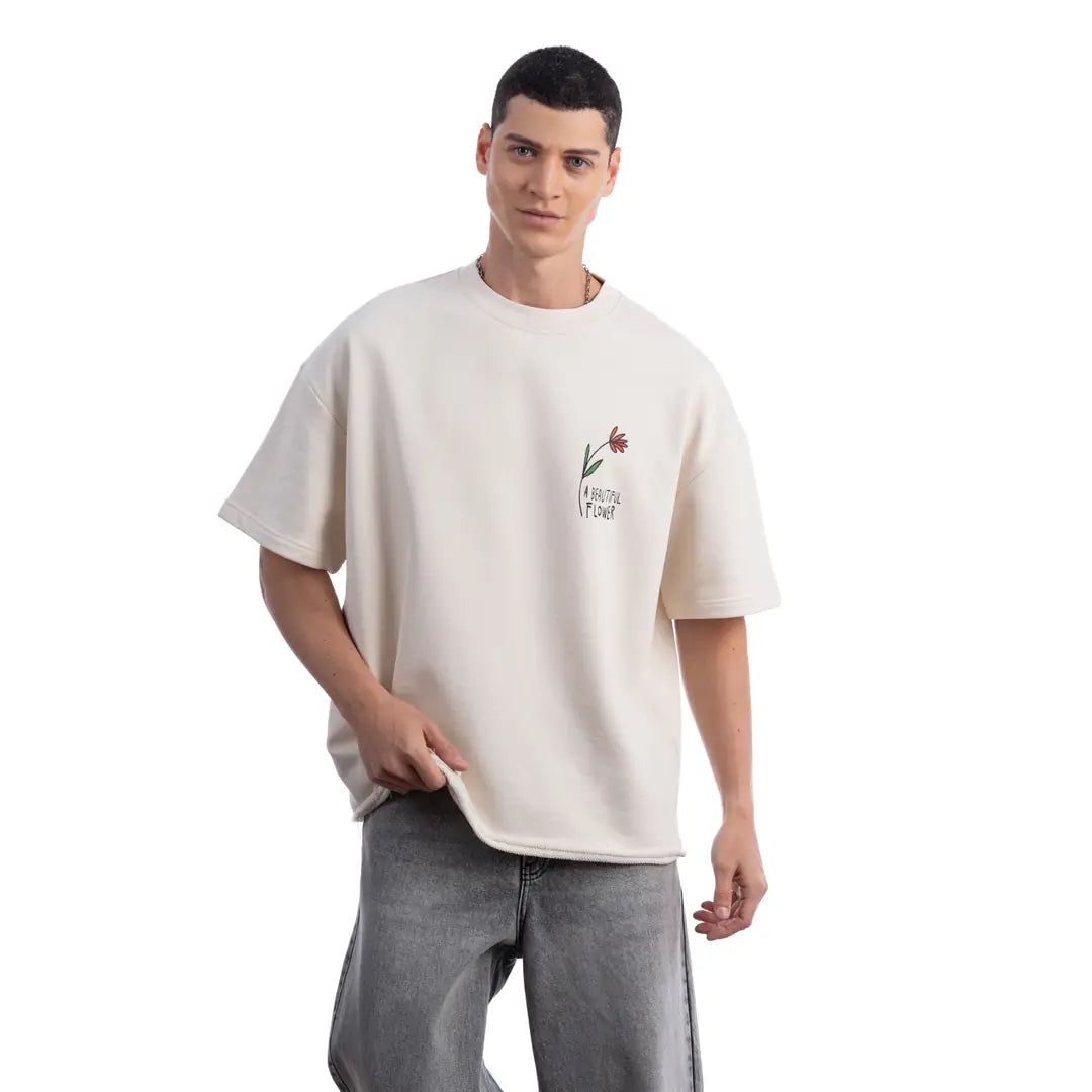 Beautiful Oversize Ekru T-Shirt