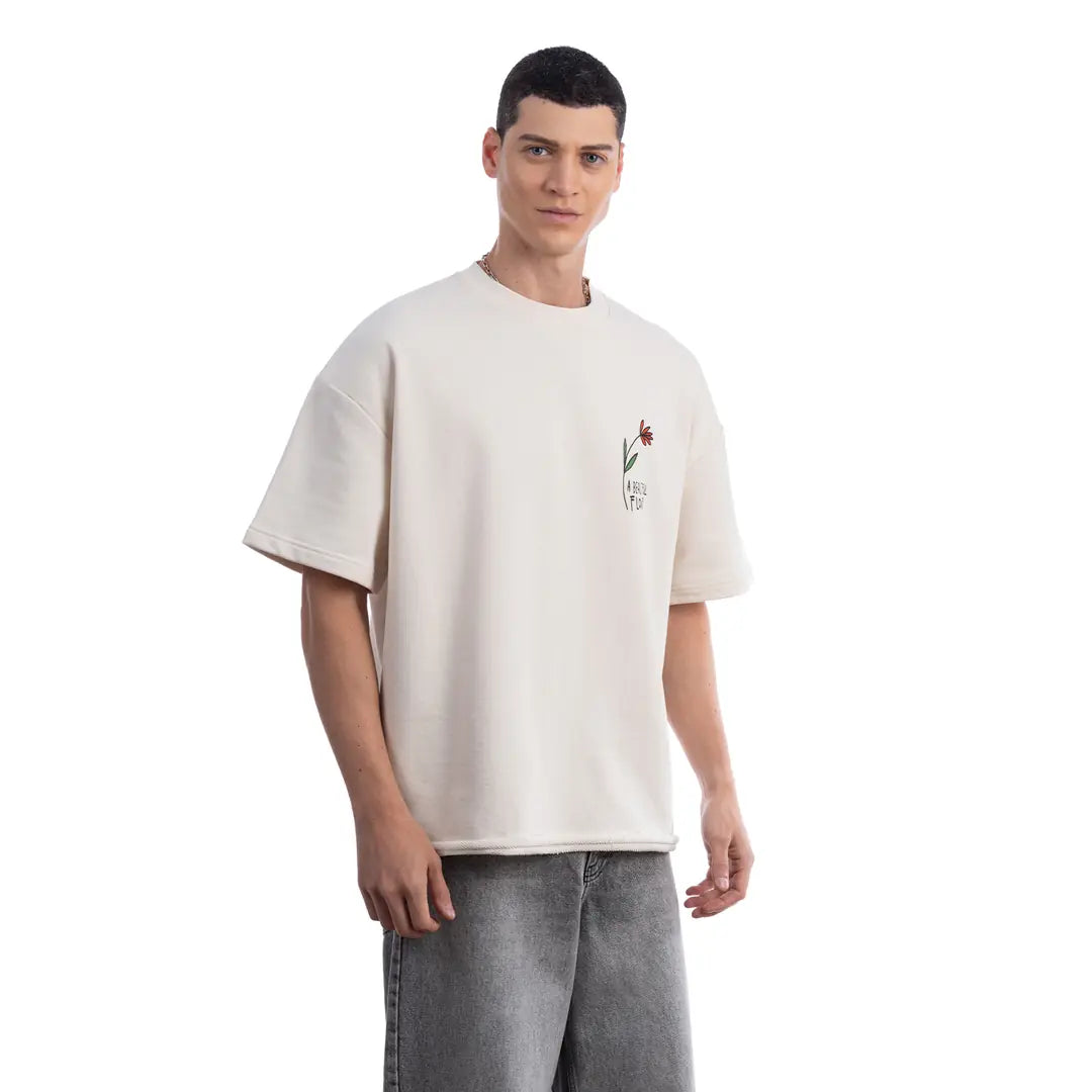 Beautiful Oversize Ekru T-Shirt