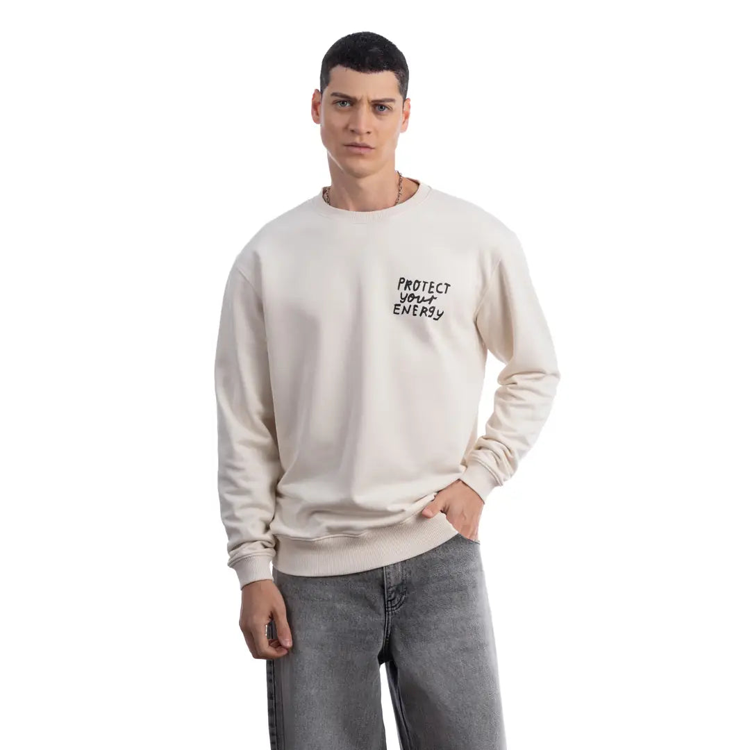 Protect Overize Ekru Sweatshirt