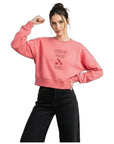 Strong Crop Oversize Nakış Detaylı Sweatshirt