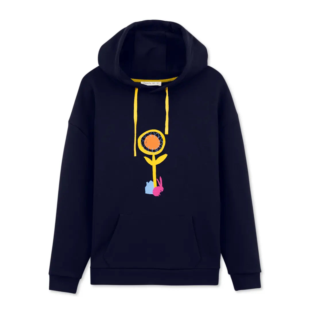 Rabbit Kapüşonlu Lacivert Sweatshirt