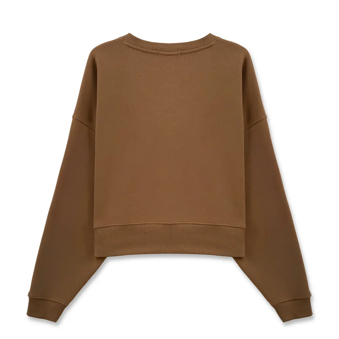 Overthinker Crop Oversize Nakış Detaylı Sweatshirt