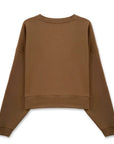Power Crop Oversize Nakış Detaylı Sweatshirt
