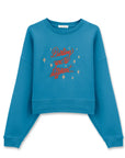 Darling Crop Oversize Nakış Detaylı Sweatshirt