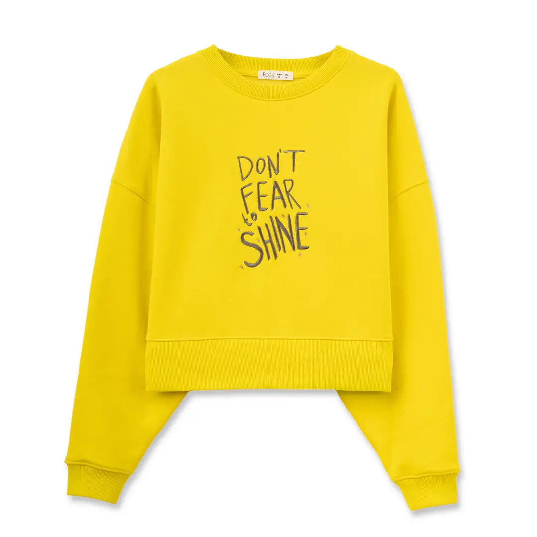 Shine Crop Oversize Nakış Detaylı Sweatshirt