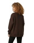 Books Nakış Detaylı Oversize Kahverengi Sweatshirt