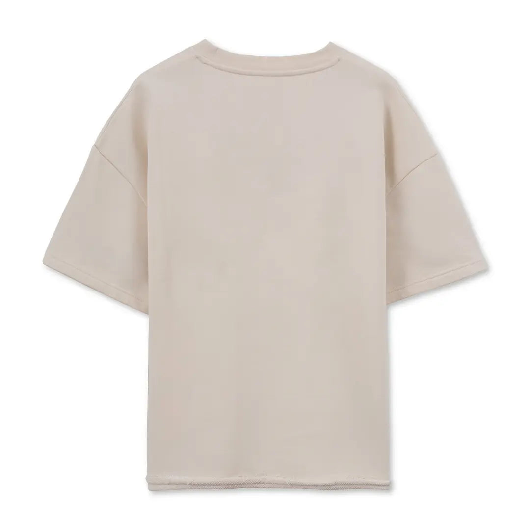 Lemon Nakış Oversize Ekru T-Shirt