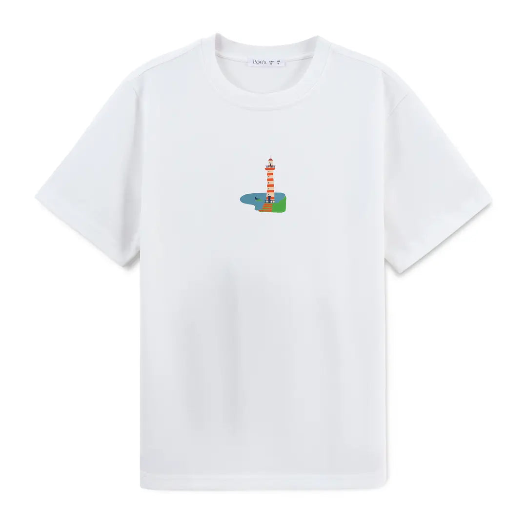 Lekeler Serisi Light House Regular Beyaz T-Shirt