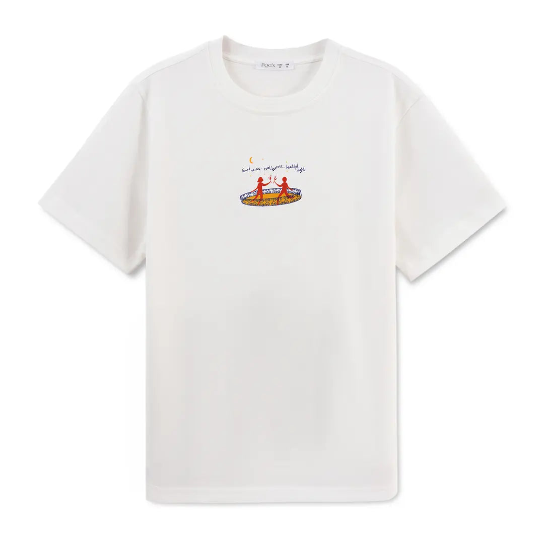 Lekeler Serisi Love Tray Regular Ekru T-Shirt