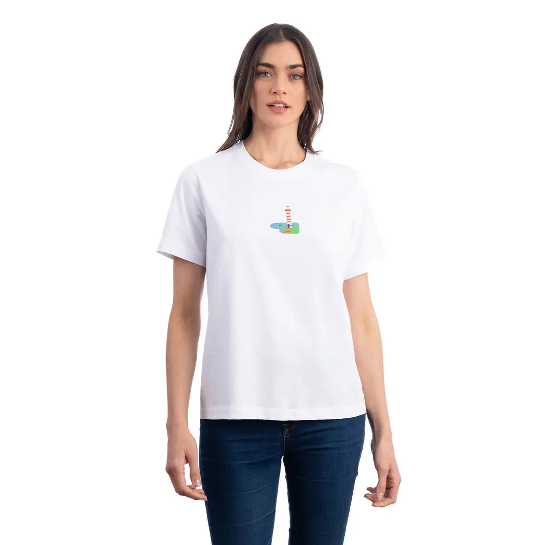 Lekeler Serisi Light House Regular Beyaz T-Shirt