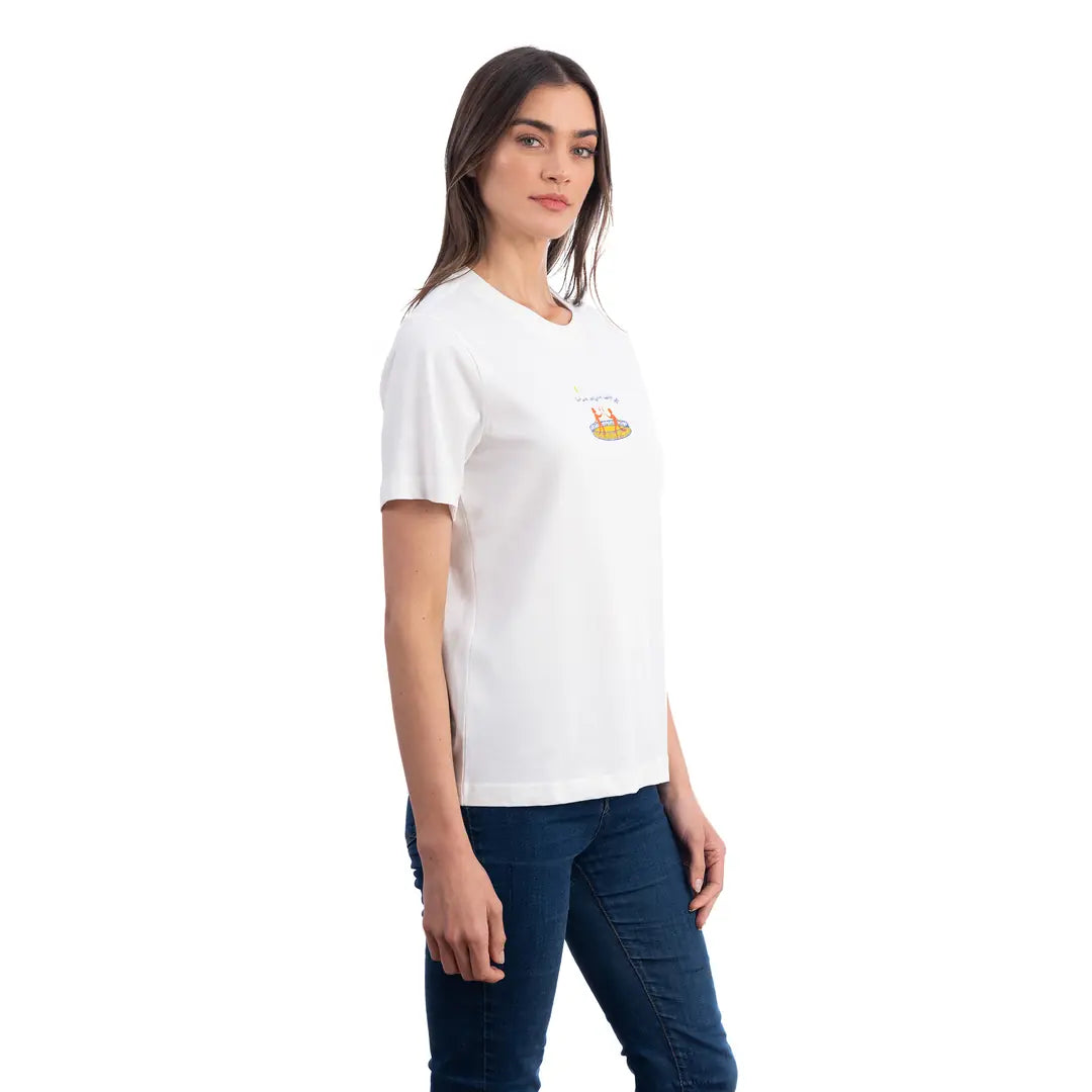 Lekeler Serisi Love Tray Regular Ekru T-Shirt