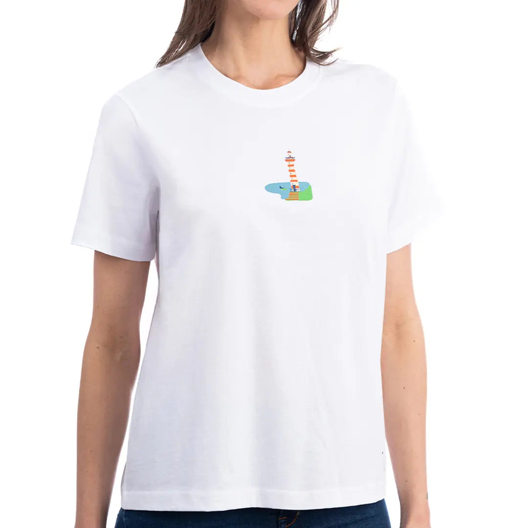 Lekeler Serisi Light House Regular Beyaz T-Shirt