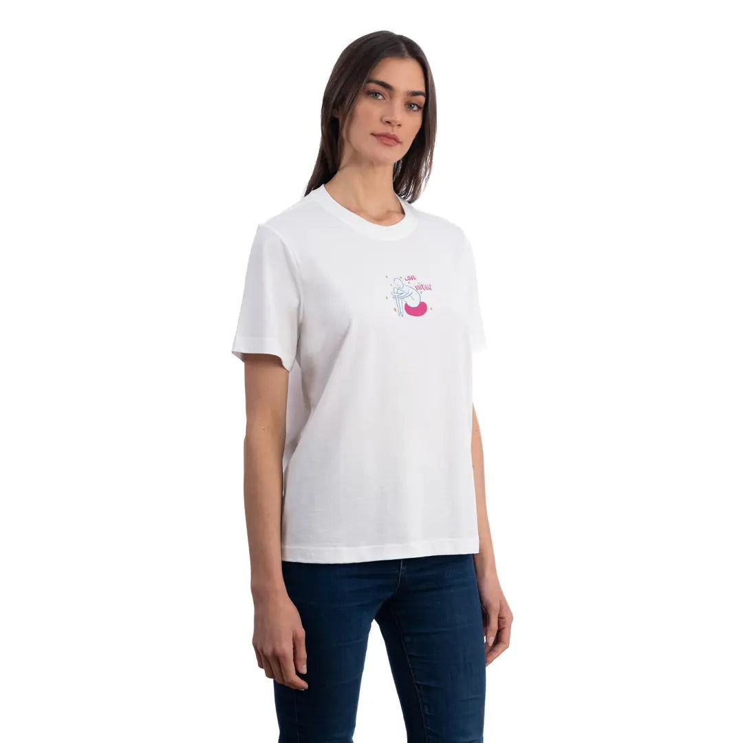 Lekeler Serisi Self Love Regular Ekru T-Shirt