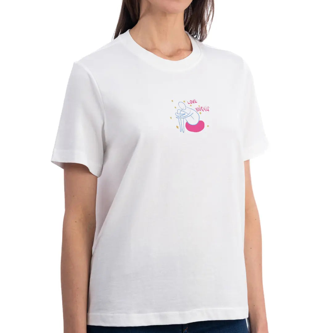Lekeler Serisi Self Love Regular Ekru T-Shirt