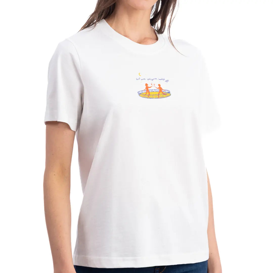 Lekeler Serisi Love Tray Regular Ekru T-Shirt