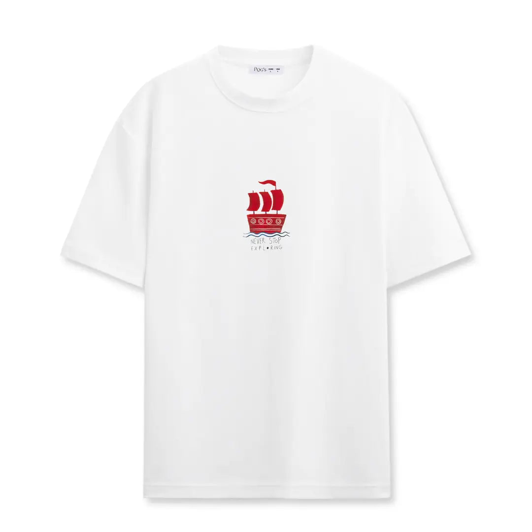 Never Stop Regular Beyaz T-Shirt