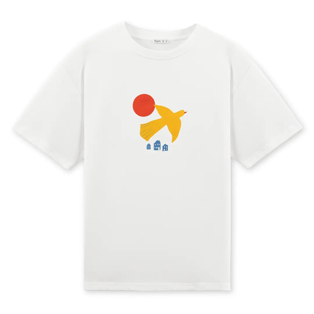 Yellow Bird Oversize Ekru T-Shirt